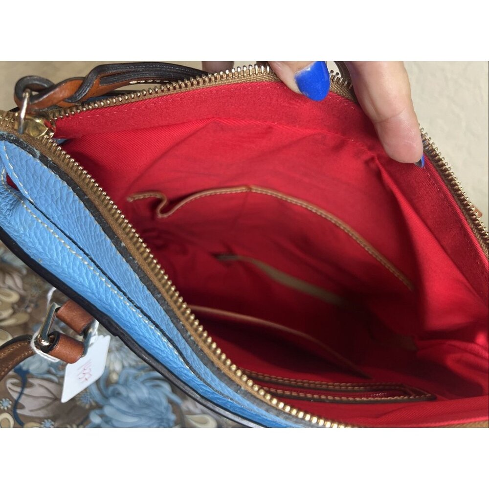 Dooney and Bourke Pebble Grain Small Lexington Tote Leather Sky Blue Purse - Picture 12 of 14